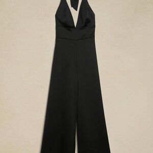 Banana Republic Livia Halter Jumpsuit Black Wide Leg NWT Size 10